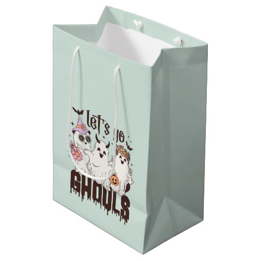 "Laten gaan Ghouls" Trick or treat of Medium Cadeauzakje (Voorkant Gekanteld)