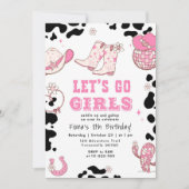 Laten gaan meisjes Westerne cowgirl Verjaardag Kaart (Voorkant)