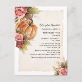 Laten geven Bedankt rustieke pompoen Thanksgiving Uitnodiging Briefkaart (Voorkant)
