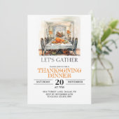 Laten geven Bedankt Thanksgiving Diner Vriendsgeve Kaart (Staand voorkant)