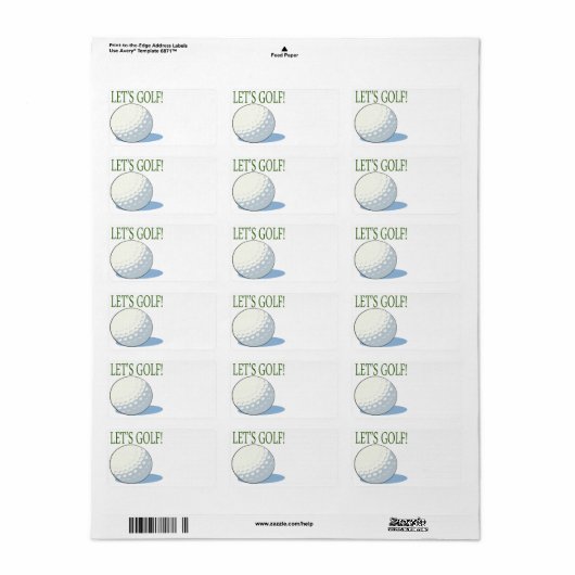 Laten golfen etiket (Full Sheet)