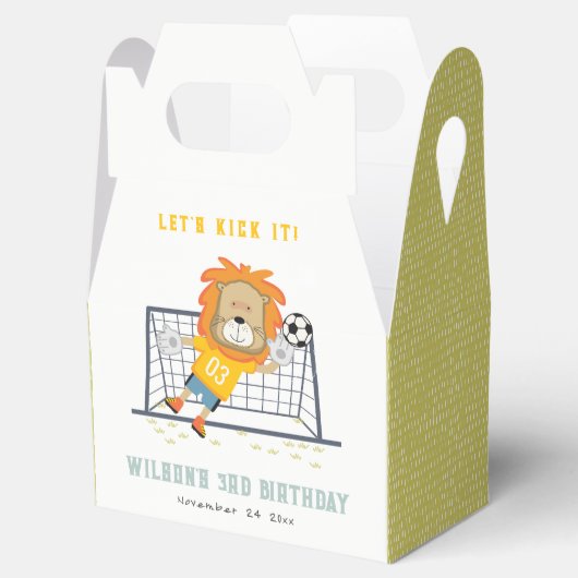 Laten Kick Lion Doelman Voetbal Kinderen Verjaarda Bedankdoosjes (Geopend)