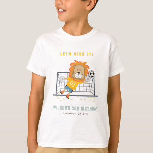 Laten Kick Lion Doelman Voetbal Kinderen Verjaarda T-shirt