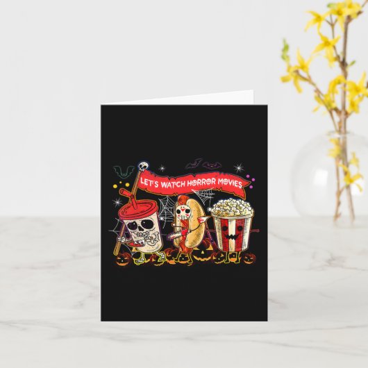 Laten kijken Horror Films Halloween Fun Ghost Skel Kaart (Gele Bloem)