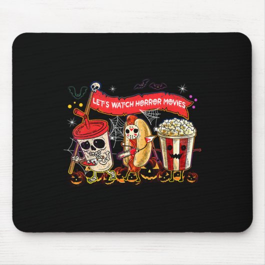 Laten kijken Horror Films Halloween Fun Ghost Skel Muismat (Voorkant)