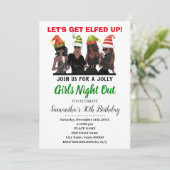 Laten krijgen Elfed Up Meisjes avond uit verjaarda Kaart (Staand voorkant)