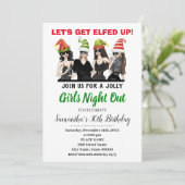 Laten krijgen Elfed Up Meisjes avond uit verjaarda Kaart (Staand voorkant)
