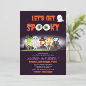 Laten krijgen griezelig Halloween kostuum feest ve Kaart (Staand voorkant)