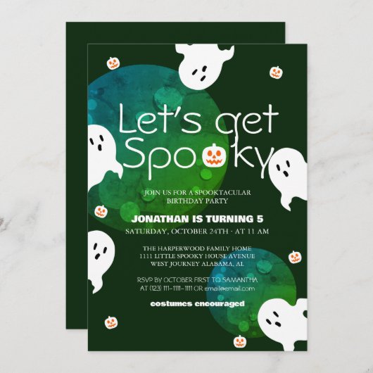 Laten krijgen griezelig leuk Halloween Verjaardag  Kaart (Voorkant / Achterkant)