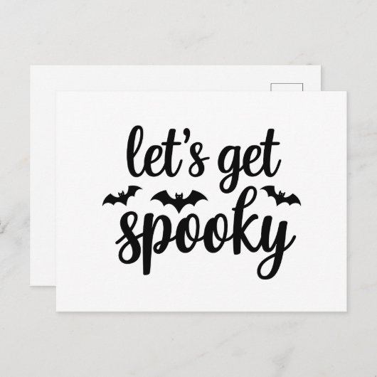 Laten krijgen Spooky Halloween Vleermuizen Grafisc Briefkaart (Voorkant / Achterkant)