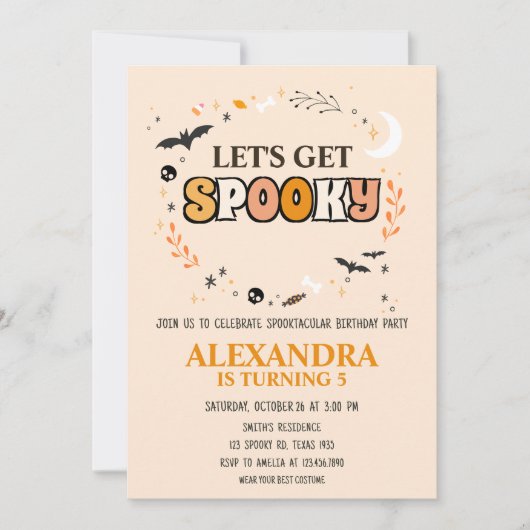 Laten krijgen spooky Schattigee Halloween verjaard Kaart (Voorkant)