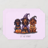 Laten krijgen Spooky teckel honden Halloween Kaart (Voorkant / Achterkant)