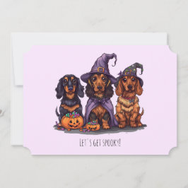 Laten krijgen Spooky teckel honden Halloween Kaart