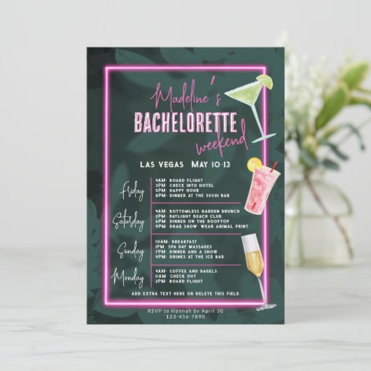 Laten krijgen wild zebra luipaard neon roze bachel kaart (Staand voorkant)