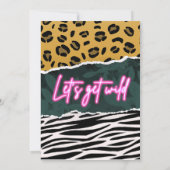 Laten krijgen wild zebra luipaard neon roze bachel kaart (Achterkant)