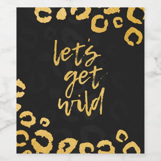 Laten krijgen Wild Zwart en Goud Bachelorette Part Wijn Etiket (Enkel label)