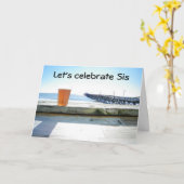 "LATEN PARTIJSISTER" BIRTHDAY WISHEERT KAART (Gele Bloem)