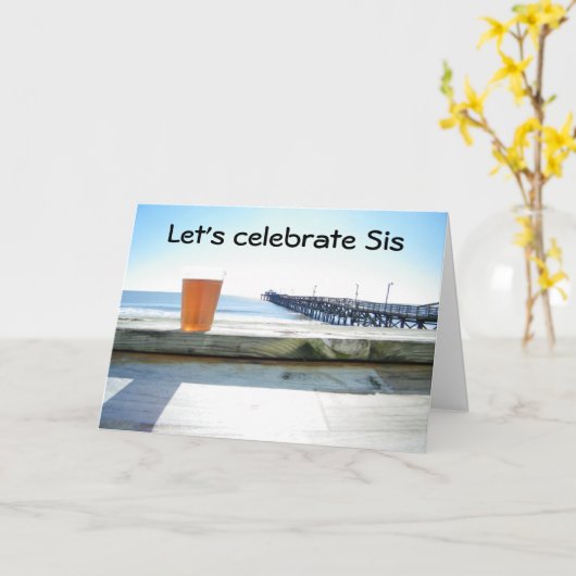 "LATEN PARTIJSISTER" BIRTHDAY WISHEERT KAART (Gele Bloem)