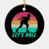 Laten Roll Meisjes Keramisch Ornament (Voorkant)