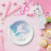 Laten Shellebrate Zeemeermin Staart Waterverf Verj Papieren Bordje (Feest)