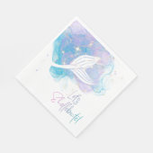 Laten Shellebrate Zeemeermin Staart Waterverf Verj Servet (Hoek)