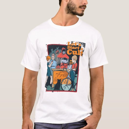 Laten starten een Cult Spooky Retro Halloween Kind T-shirt (Voorkant)