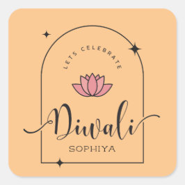 Laten vieren Diwali elegant aanpasbaar Vierkante Sticker