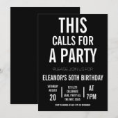 Laten vieren feest volwassen zwart en wit minimal kaart (Voorkant / Achterkant)