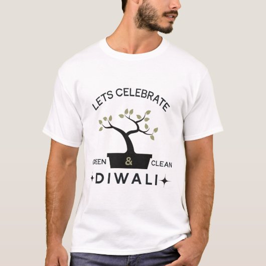 Laten vieren groen & schoon Diwali T-shirt (Voorkant)