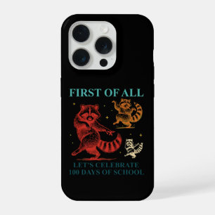 Laten we 100 dagen school vieren Schattige wasbeer iPhone 15 Pro Case
