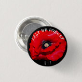 LATEN WE 11 NOVEMBER VERGETEN. RONDE BUTTON 3,2 CM (Voorkant /achterkant)