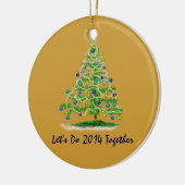 Laten we 2014 samen kerstboom maken keramisch ornament (Links)