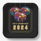 Laten we 2024 vieren papieren bordje (Voorkant)