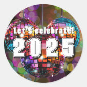 Laten we 2025 vieren ronde sticker (Voorkant)