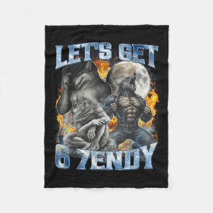 Laten we 6 7endy Cool Grappige Alpha Wolf Weerwolf Fleece Deken