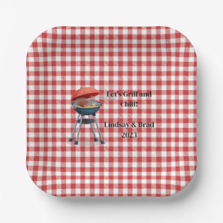 Laten we 7-inch Square Paper-Borden grillen en kan Papieren Bordje