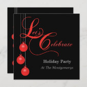 Laten we Aangepaste kerstfeestelijke uitnodiging v (Voorkant / Achterkant)