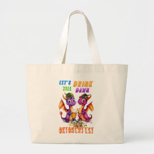 Laten we Accessoires Drinken Tot Dageraad Oktoberf Grote Tote Bag