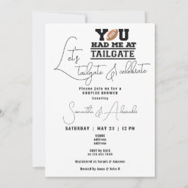 Laten we achterklep & vieren bruidspaar douche kaart