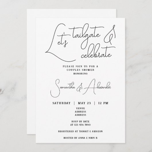 Laten we achterklep & vieren bruiloft koppels douc kaart (Voorkant / Achterkant)