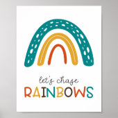 Laten we achtervolgen regenbogen Kwekerij Wall Art Poster (Voorkant)