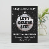 Laten we AFSTUDEREN Disco Ball Party vieren Kaart (Staand voorkant)