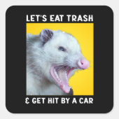 Laten we afval eten en raken geraakt door een auto vierkante sticker (Voorkant)