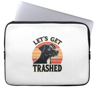 Laten we afval verzamelen Vintage honden grafisch Laptop Sleeve