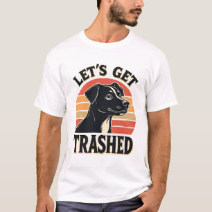Laten we afval verzamelen Vintage honden grafische T-shirt