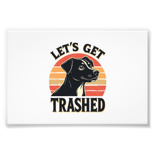 Laten we afval worden Vintage honden grafische Ret Foto Afdruk