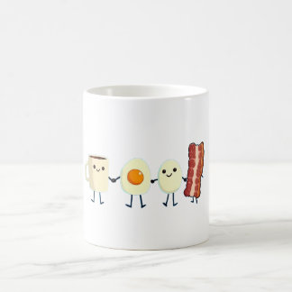 Laten we allemaal gaan en ontbijten hebben koffiemok