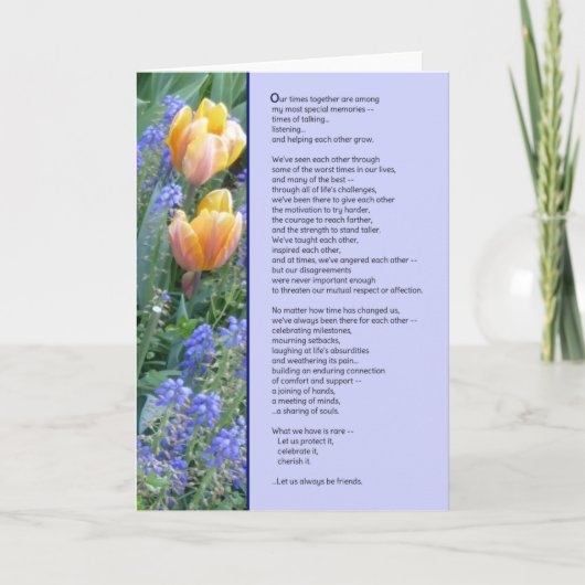 Laten we altijd vrienden zijn… kaart (Voorkant)