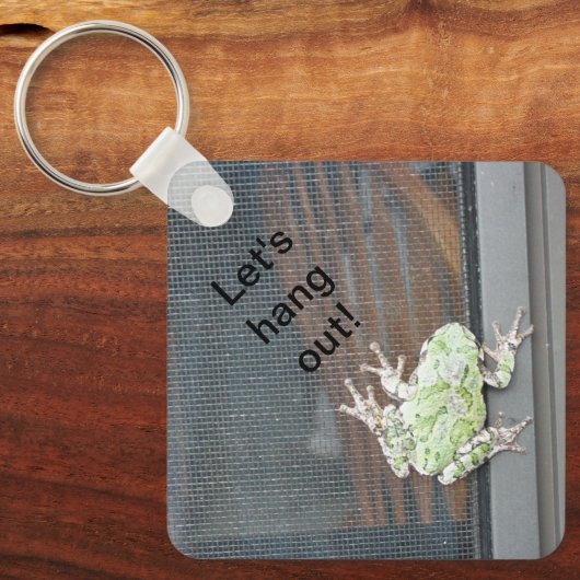 Laten we aluminium vierkante Sleutelhanger ophange (Voorkant)