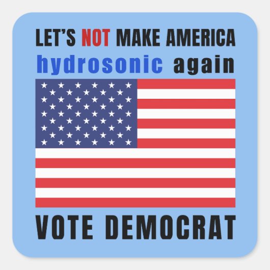 Laten we Amerika niet weer hydrosonisch maken Vierkante Sticker (Voorkant)